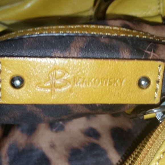 B. Makowsky mustard yellow large soft leather satchel - Picture 8 of 12
